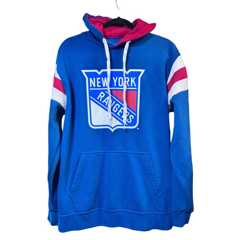 Calhoun Hoodie Mens Large NHL New York Rangers Blue Blokcore Sporty Pullover 936 - Picture 2 of 11